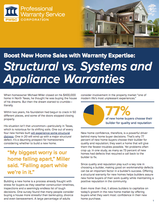 PWSC Structural vs Appliance Warranties WhitePaper