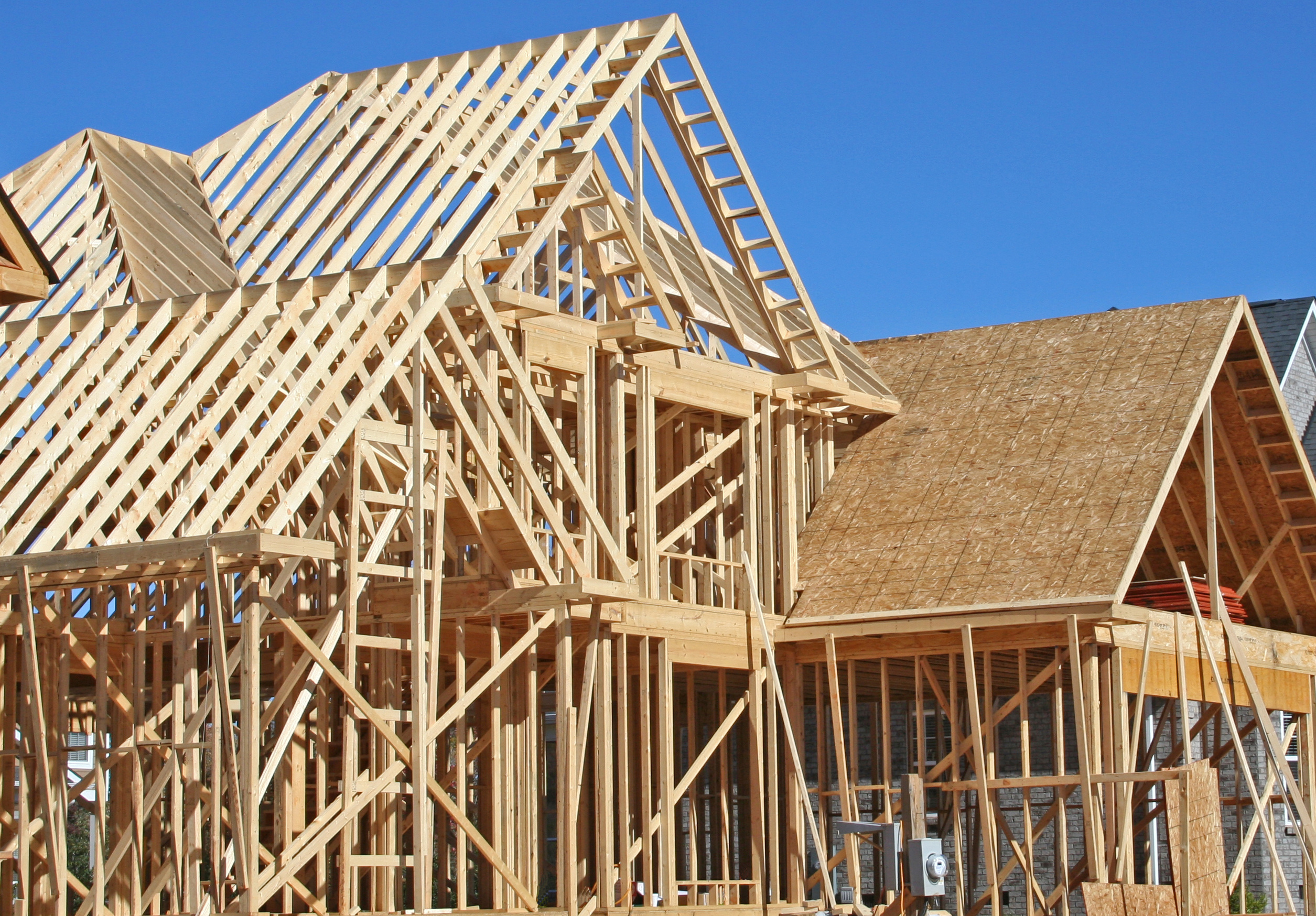 Framing construction building a house