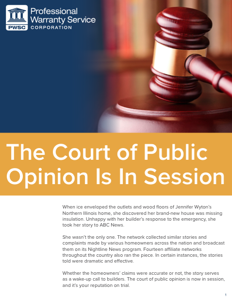 Home Builders in the Court of Public Opinion
