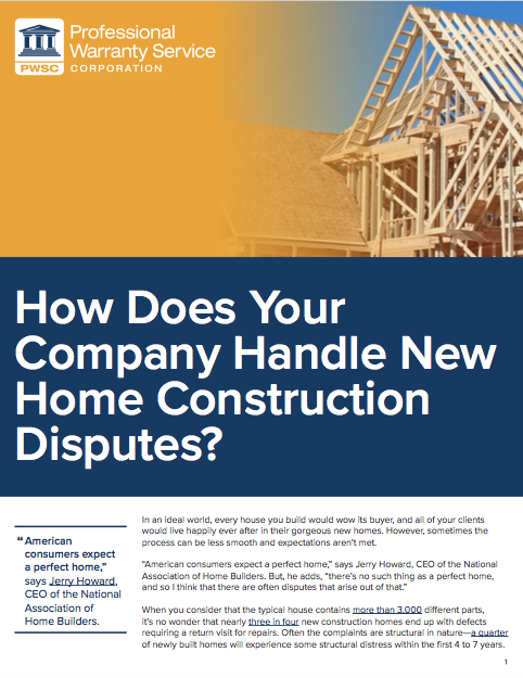 New Home Construction Disputes