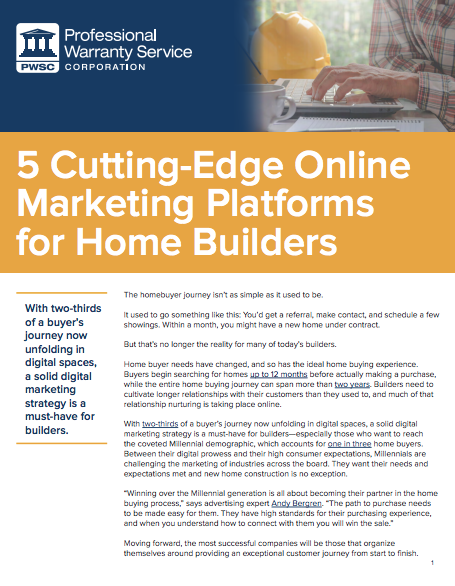 White Paper: Cutting Edge Online Marketing for Home Builders