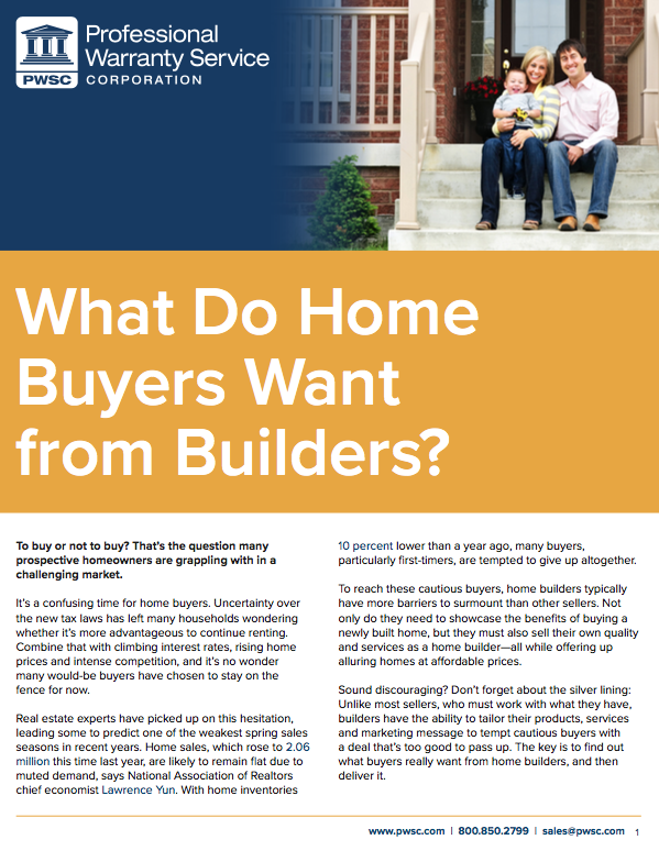 What Do Home Buyers Want from Builders?