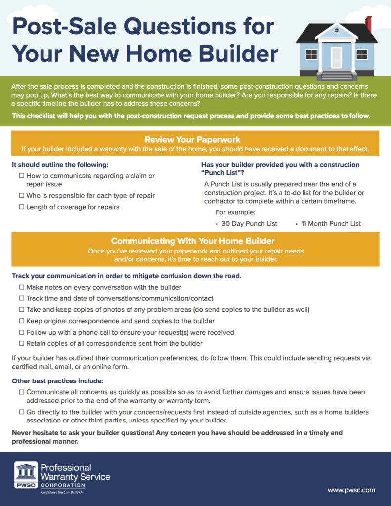 How to Handle Post-Sale Questions and Concerns for New Construction ...